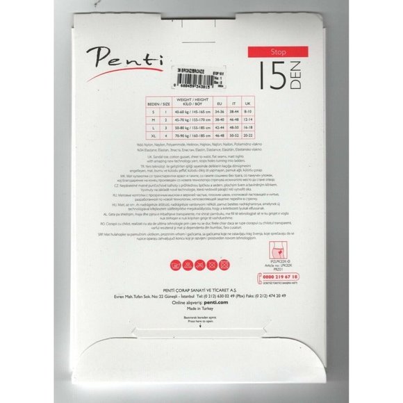 Penti Stop 15 Denier Bronze Small(1) New Tech Yarn Hole Stop Tights 3815 - Picture 2 of 10